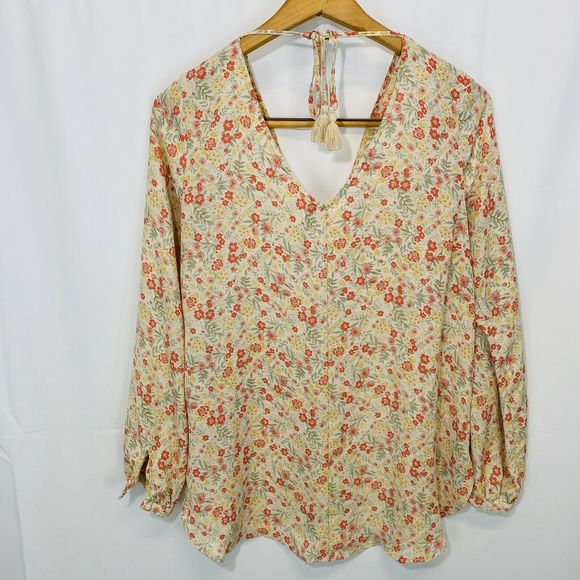 Lauren Conrad Floral Peasant Top Blouse - Picture 6 of 7